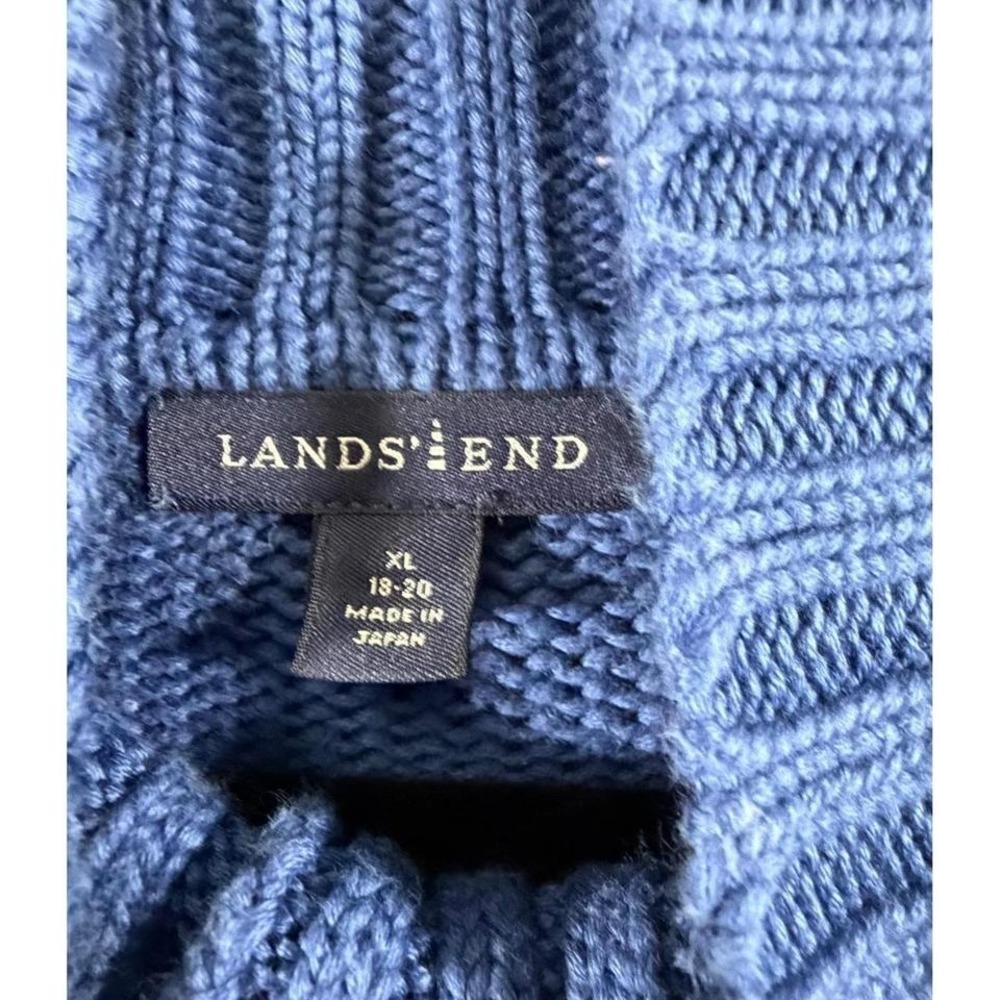 Lands End Womens Size XL Blue Shaker Knit Button Front Cardigan Sweater - Picture 3 of 7